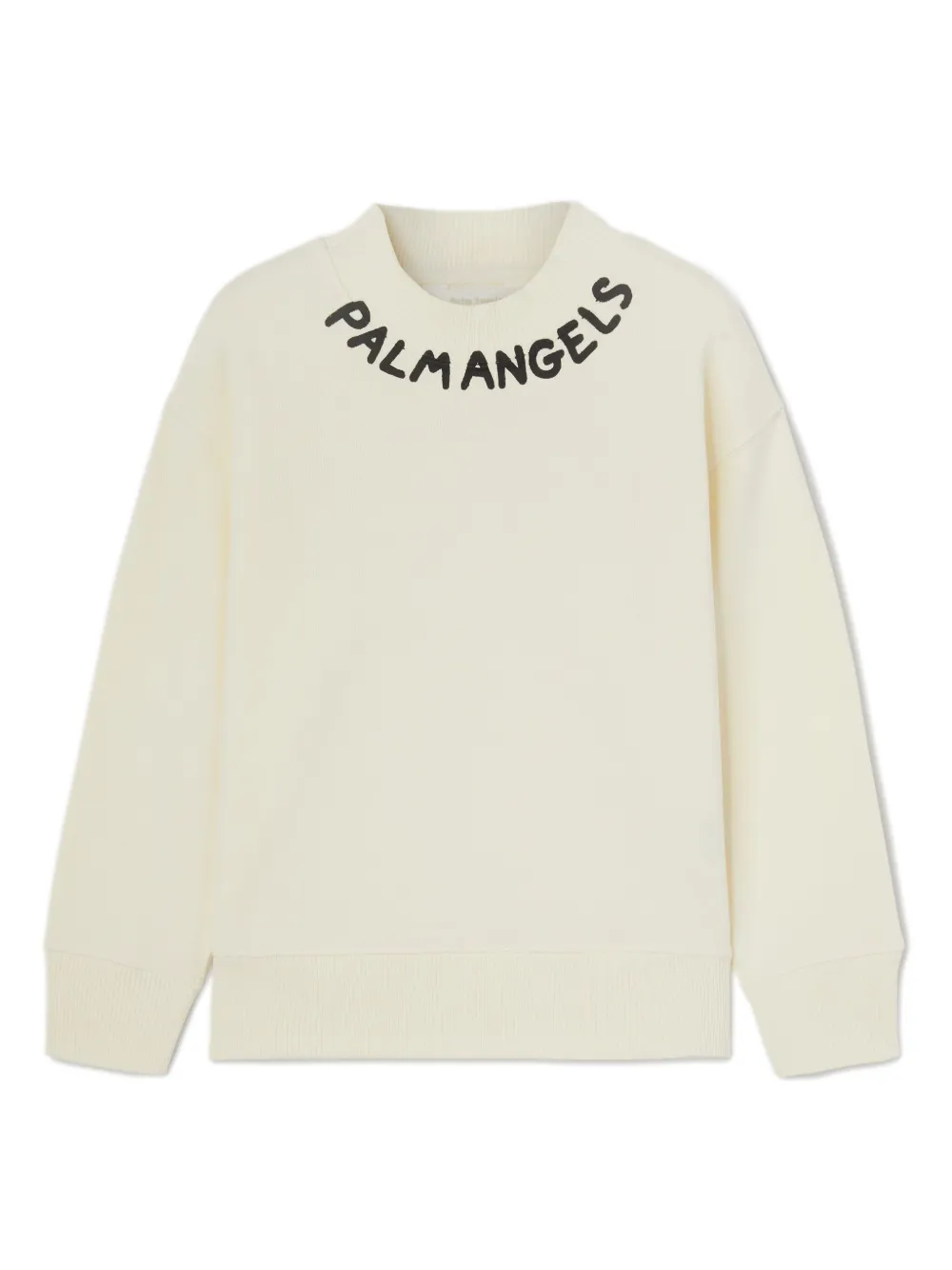 Palm Angels Kids Sweater met print en ronde hals Beige