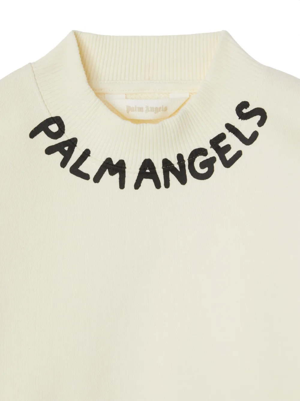 Palm Angels Kids Sweater met print en ronde hals Beige