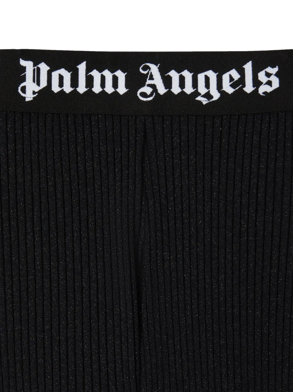 Palm Angels Kids Flared lurex broek met logoband Zwart