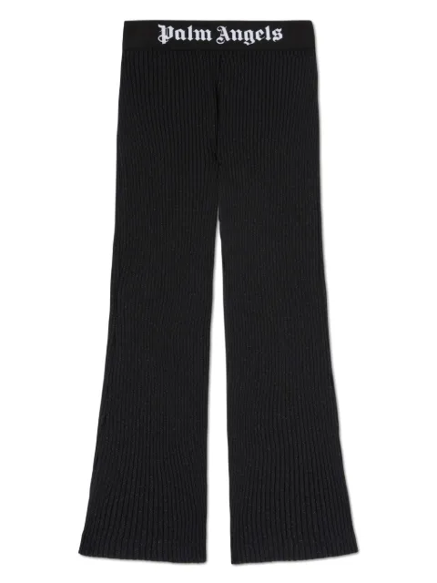 Palm Angels Kids Calça flare com logo no cós