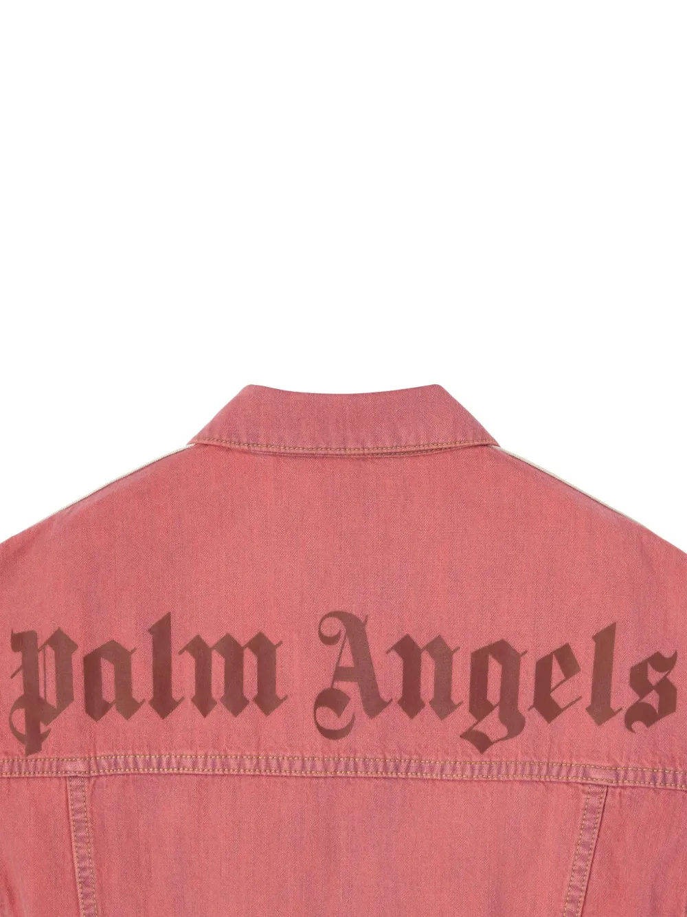 Palm Angels Kids Chambray jack met print Roze