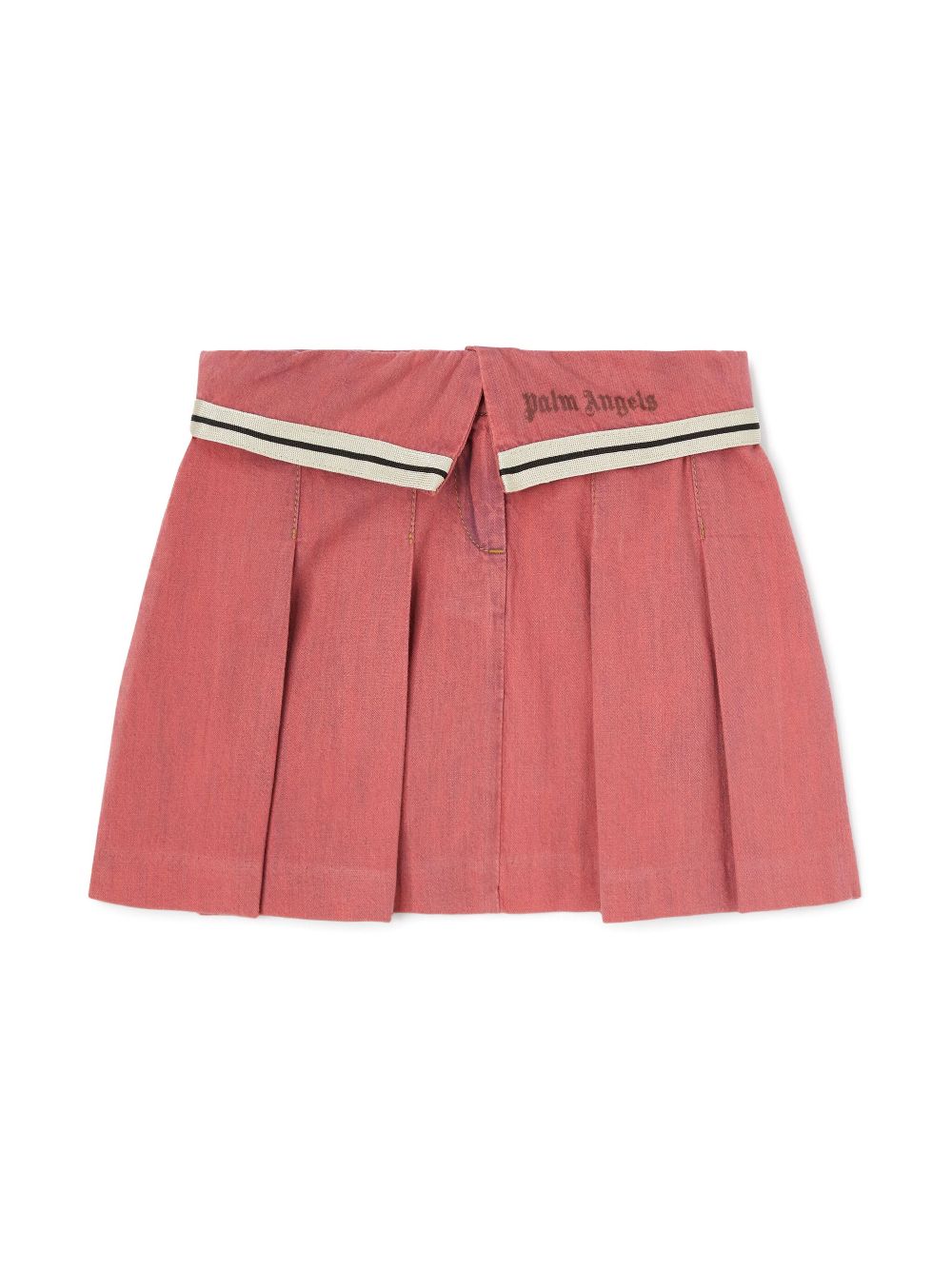 Palm Angels Kids printed chambray skirt - Pink