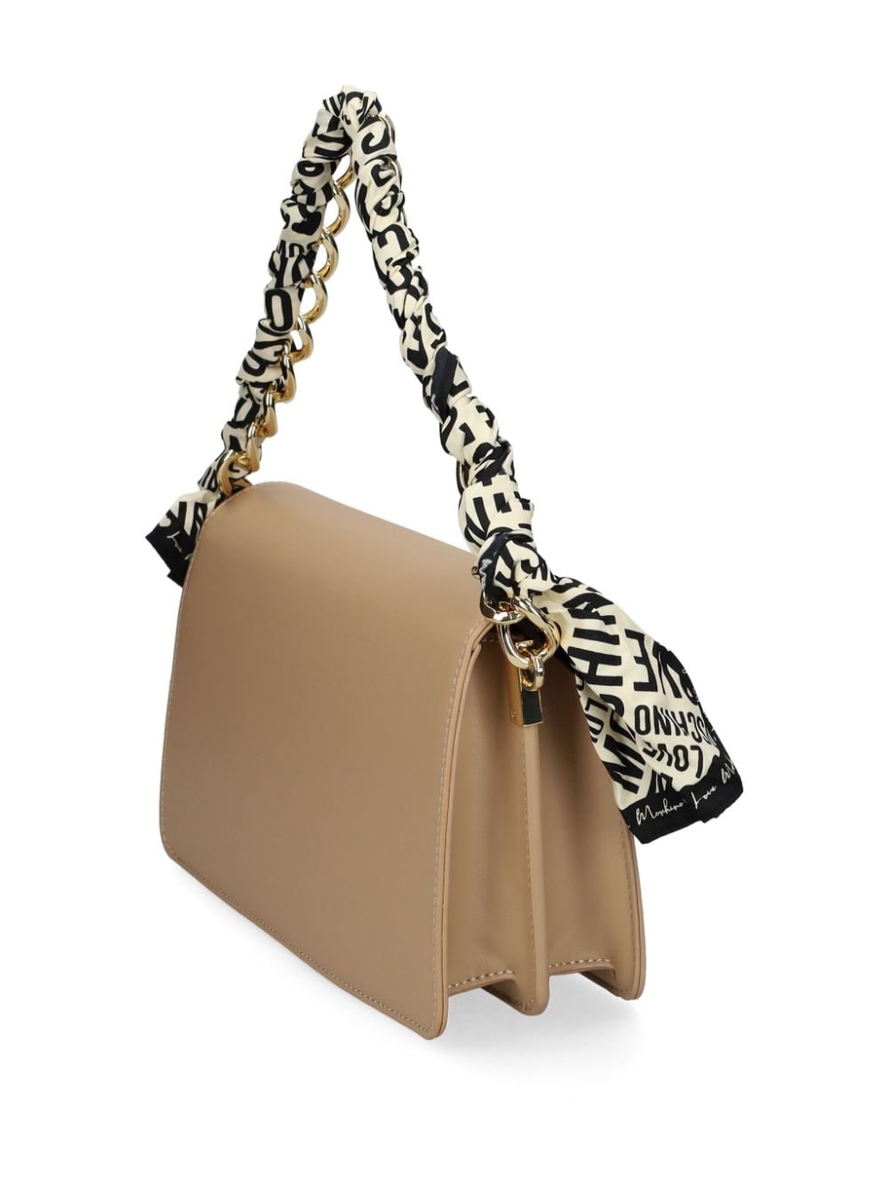 Love Moschino logo-lettering shoulder bag - Beige