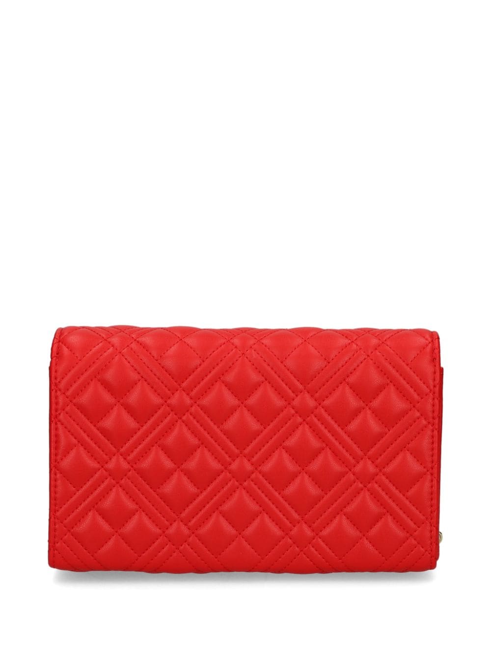 Shop Love Moschino Quilted Crossbody Bag In Red