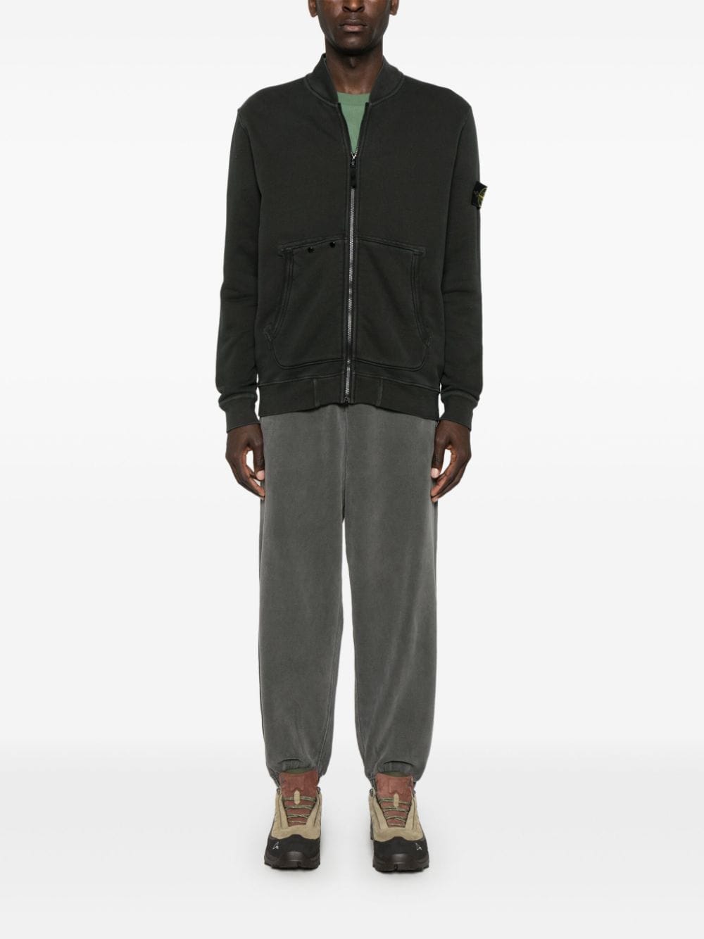 Stone Island zip-up cardigan - Zwart