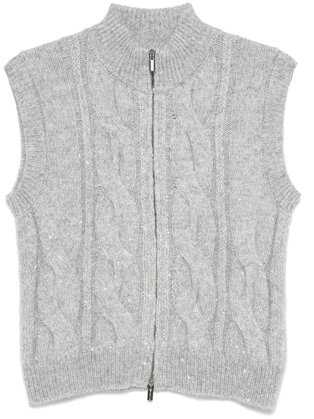 Shop Peserico Micro-sequins Vest In Grau