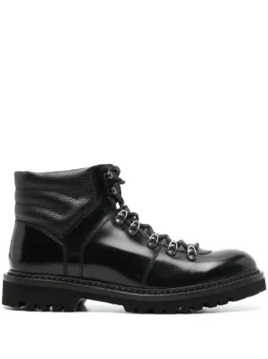Jil Sander レースアップ レザーアンクルブーツ | ブラック | FARFETCH JP