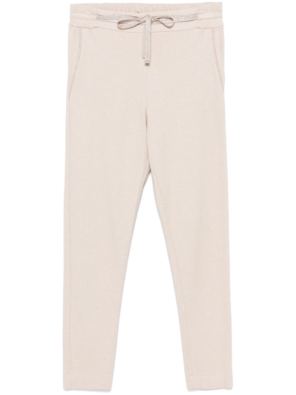 D.Exterior chevron-pattern track pants - Neutrals