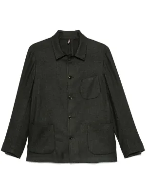 【美品】pt torino ナイロンシャツジャケットSIZE48（M〜L） PT Torino スプレッドカラー シャツジャケット | ブラウン | FARFETCH JP