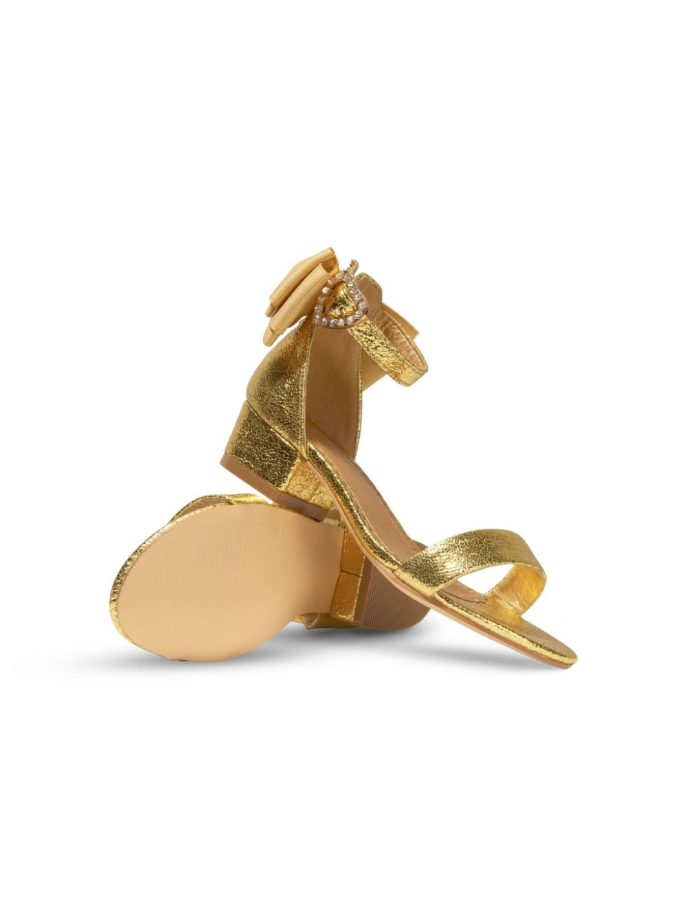 ANGEL'S FACE KIDS 35mm bow metallic sandals Gold