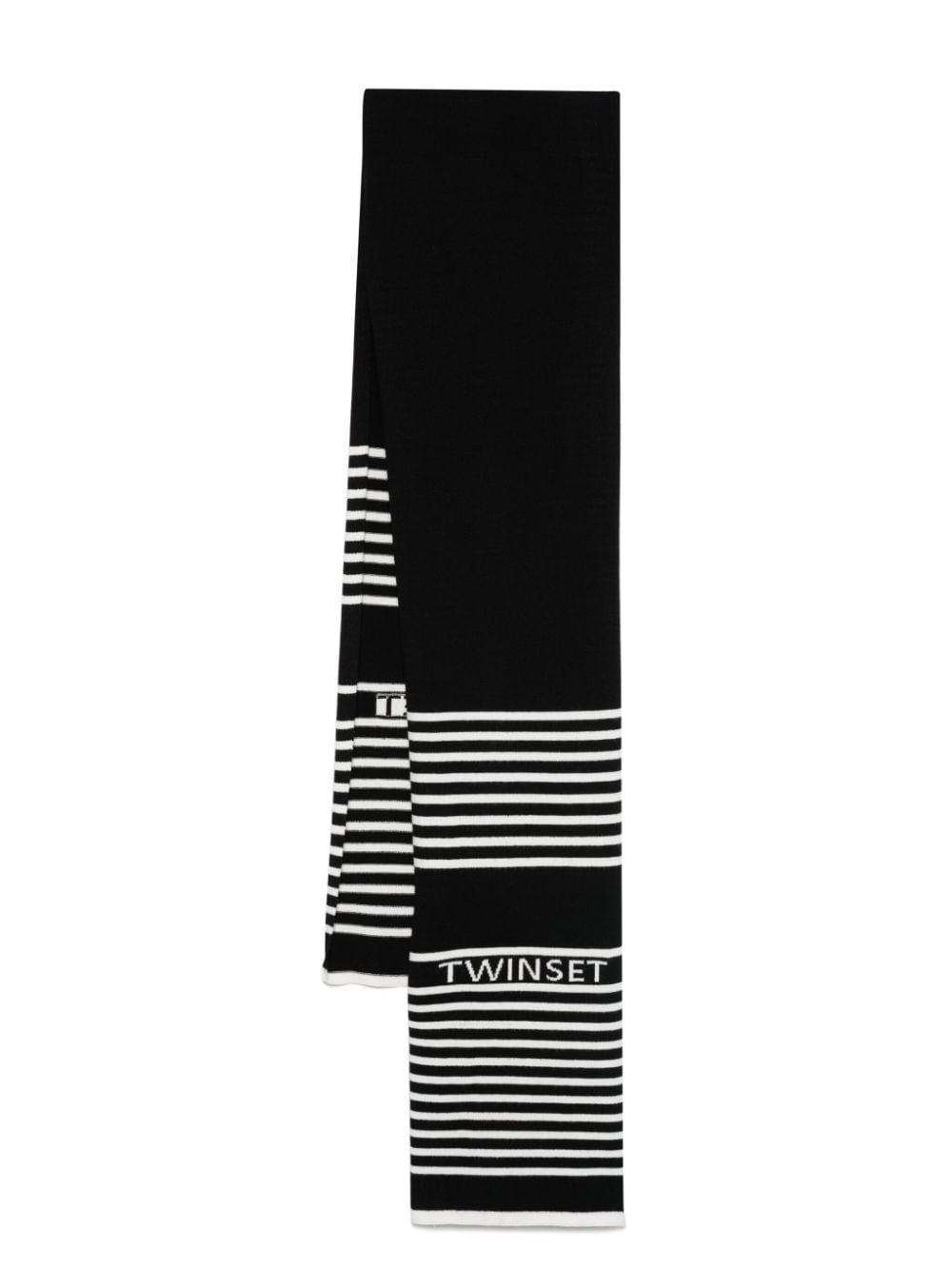 TWINSET Kids intarsia-logo scarf - Black