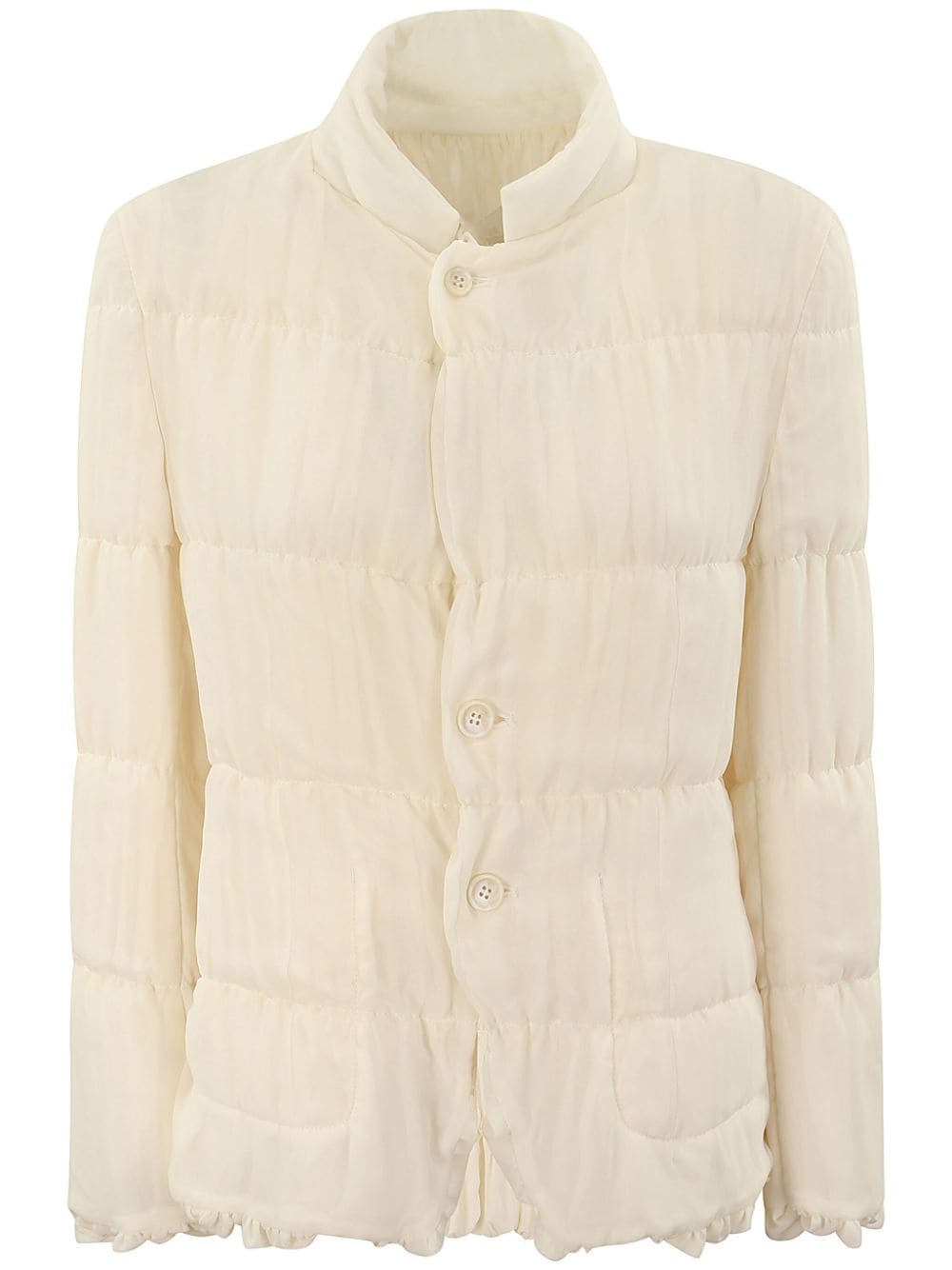 Shop Comme Des Garçons Button-up Puffer Jacket In Neutrals