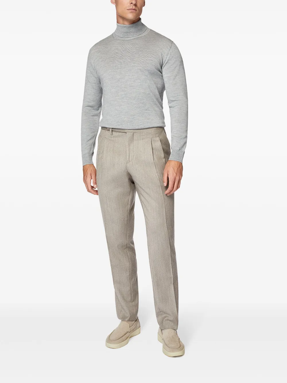 Boggi Milano Flanellen broek - Beige