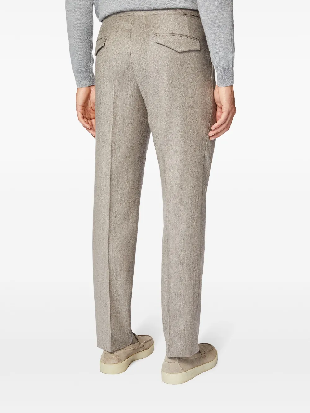 Boggi Milano Flanellen broek Beige