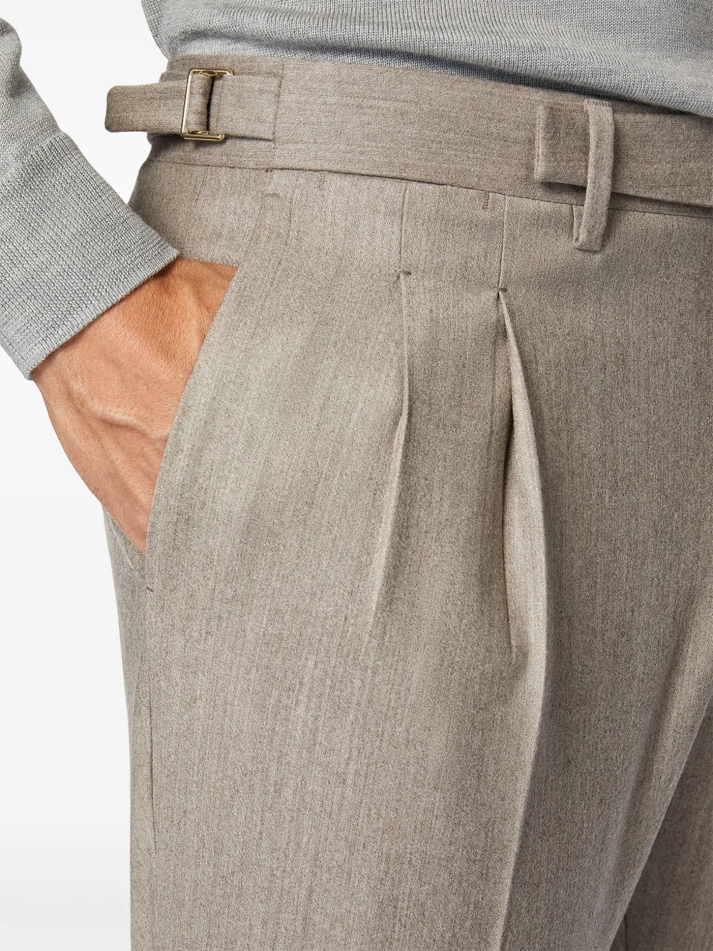 Boggi Milano Flanellen broek Beige