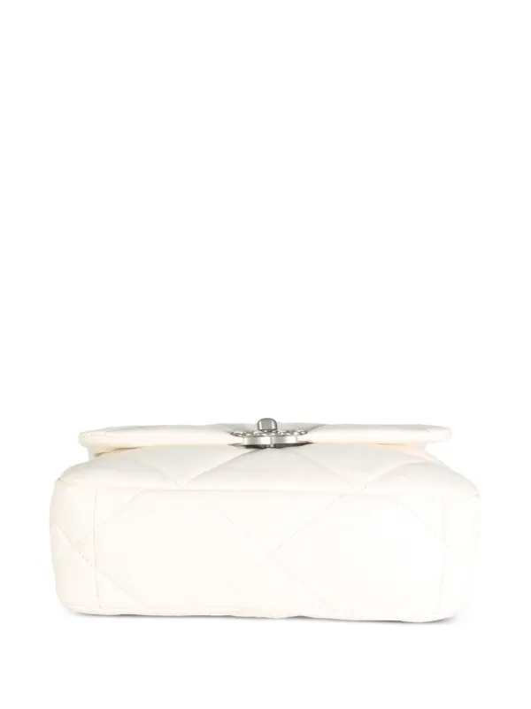CHANEL Pre-Owned 2021-2023 Small 19 Flap Shoulder Bag | White