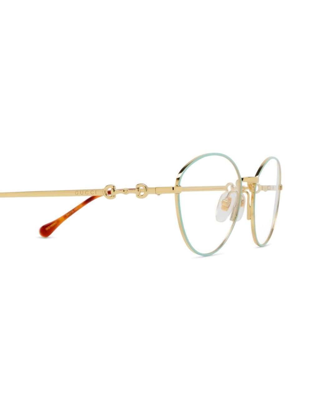 Shop Gucci Round-frame Glasses In Gold