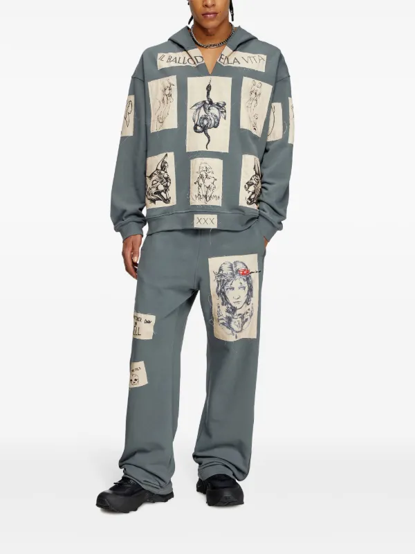 Diesel x Damiano David S-Boxt Hoodie | Grey | FARFETCH