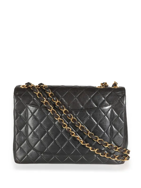 CHANEL Pre Owned 1996 1997 Jumbo diamond quilted Flap Shoulder Bag Black FARFETCH IE