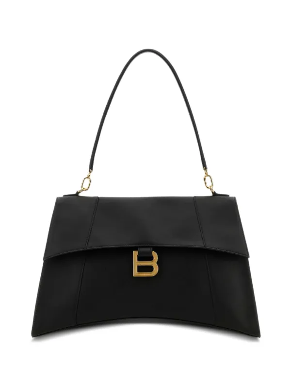 BALENCIAGA 　　ショルダーバッグ　アワーグラス656050レザー Balenciaga アワーグラス ソフト ショルダーバッグ M | ブラック