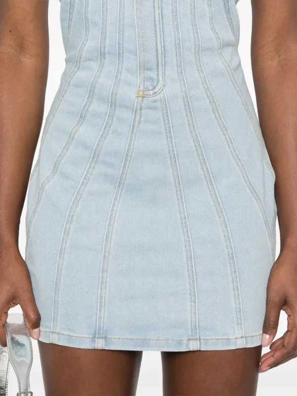 ワンピース MUGLER SS25 DENIM BUSTIER MINI DRESS (RO1616242 6048) blue spiral denim bustier dress | MUGLER Official Website