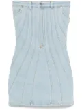 Mugler strapless denim mini dress - Blue