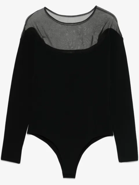Mugler sheer-panelled bodysuit