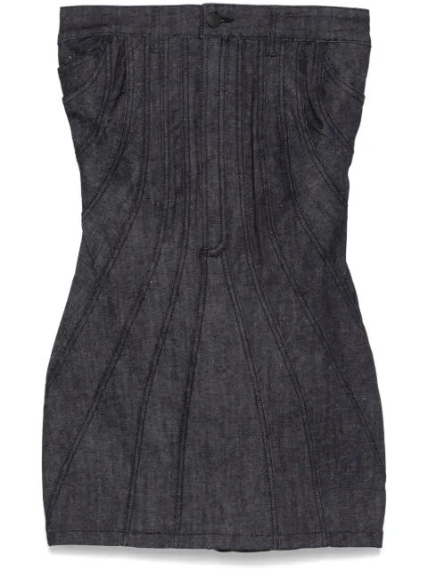 Mugler strapless denim mini dress