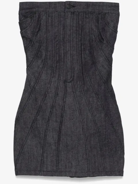 Mugler strapless denim mini dress