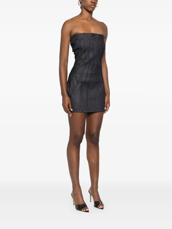 denim dress drop waist On The Down Low Denim Strapless Midi Dress main image 0