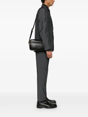 Tom Ford ポーチ メッセンジャーバッグ TOM FORD レザー メッセンジャーバッグ | ブラック | FARFETCH JP