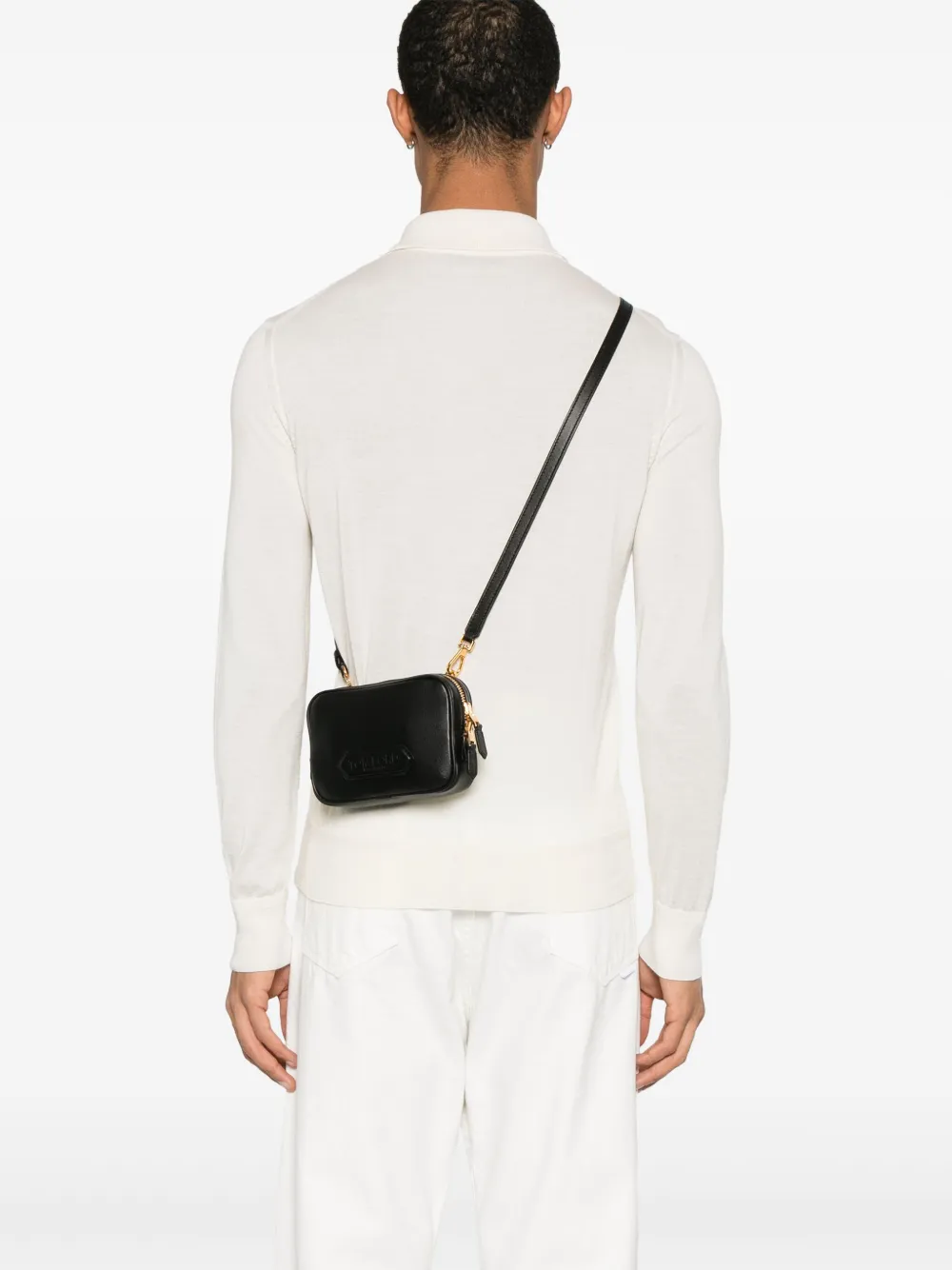 TOM FORD Leren messengertas Zwart