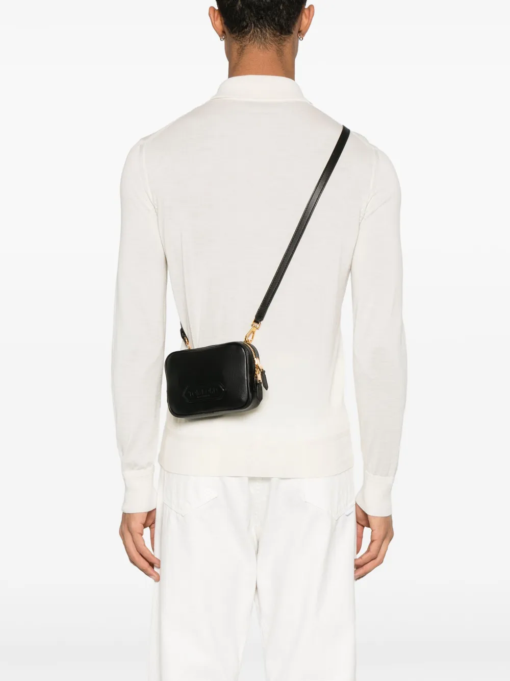 TOM FORD Leren messengertas - Zwart