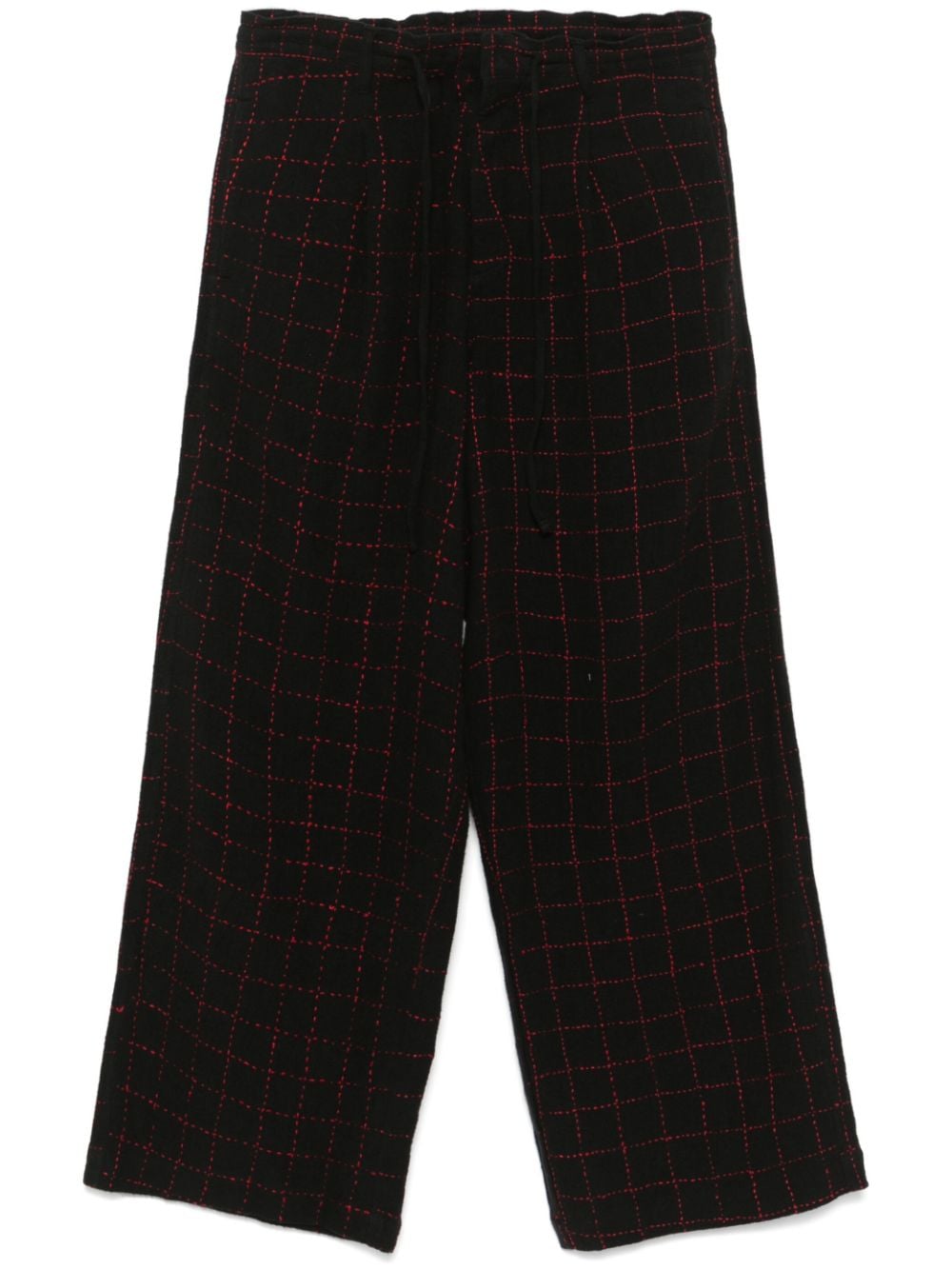 Glass Cypress Pantaloni con ricamo - Nero