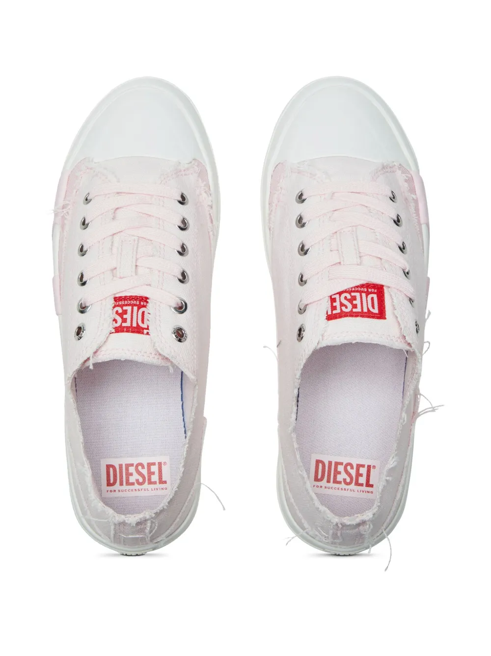 Diesel frayed-detailing trainers Pink