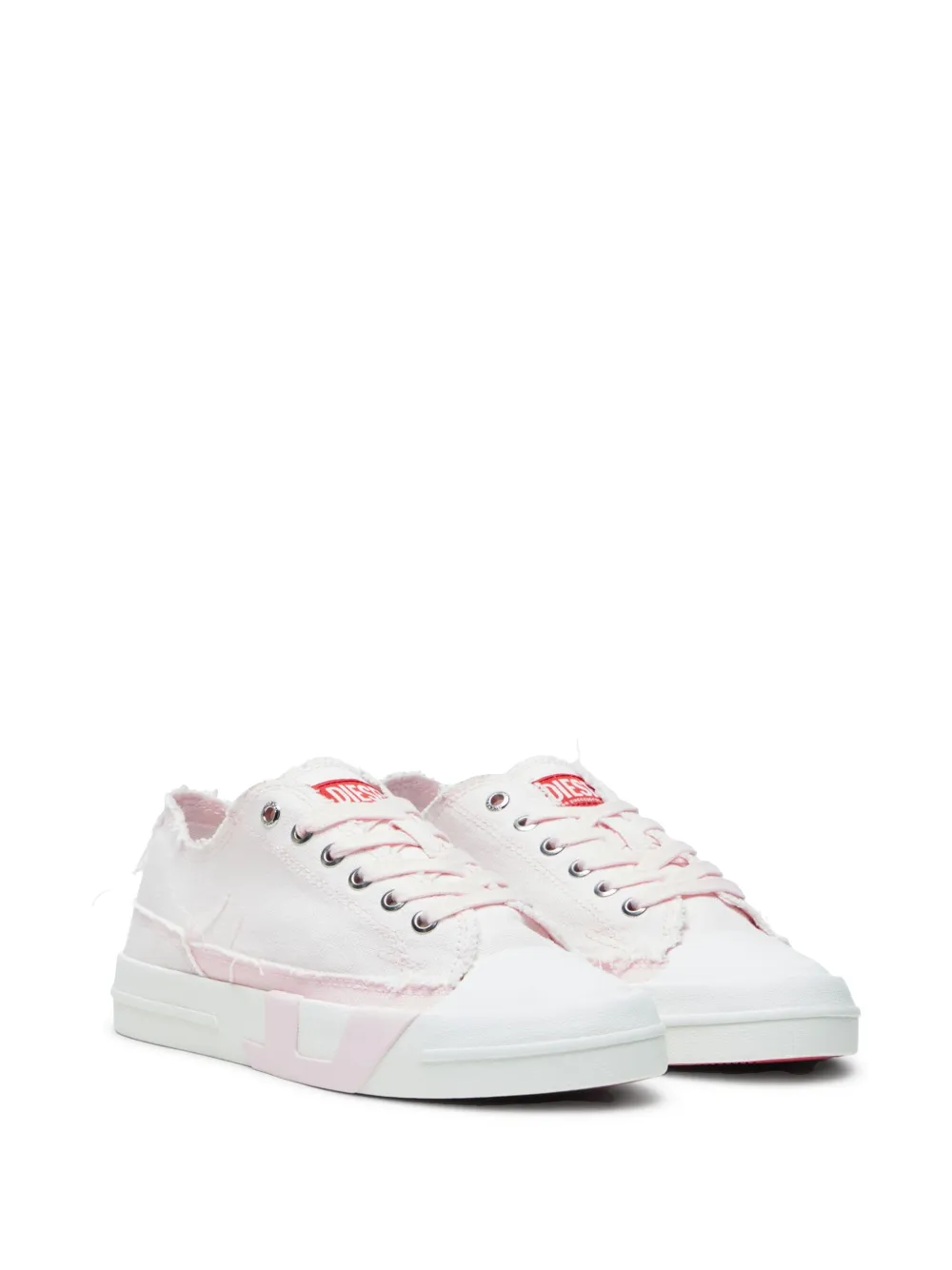 Diesel frayed-detailing trainers - Roze