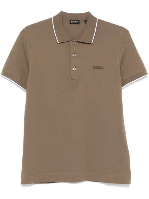 Zegna logo-embroidered polo shirt