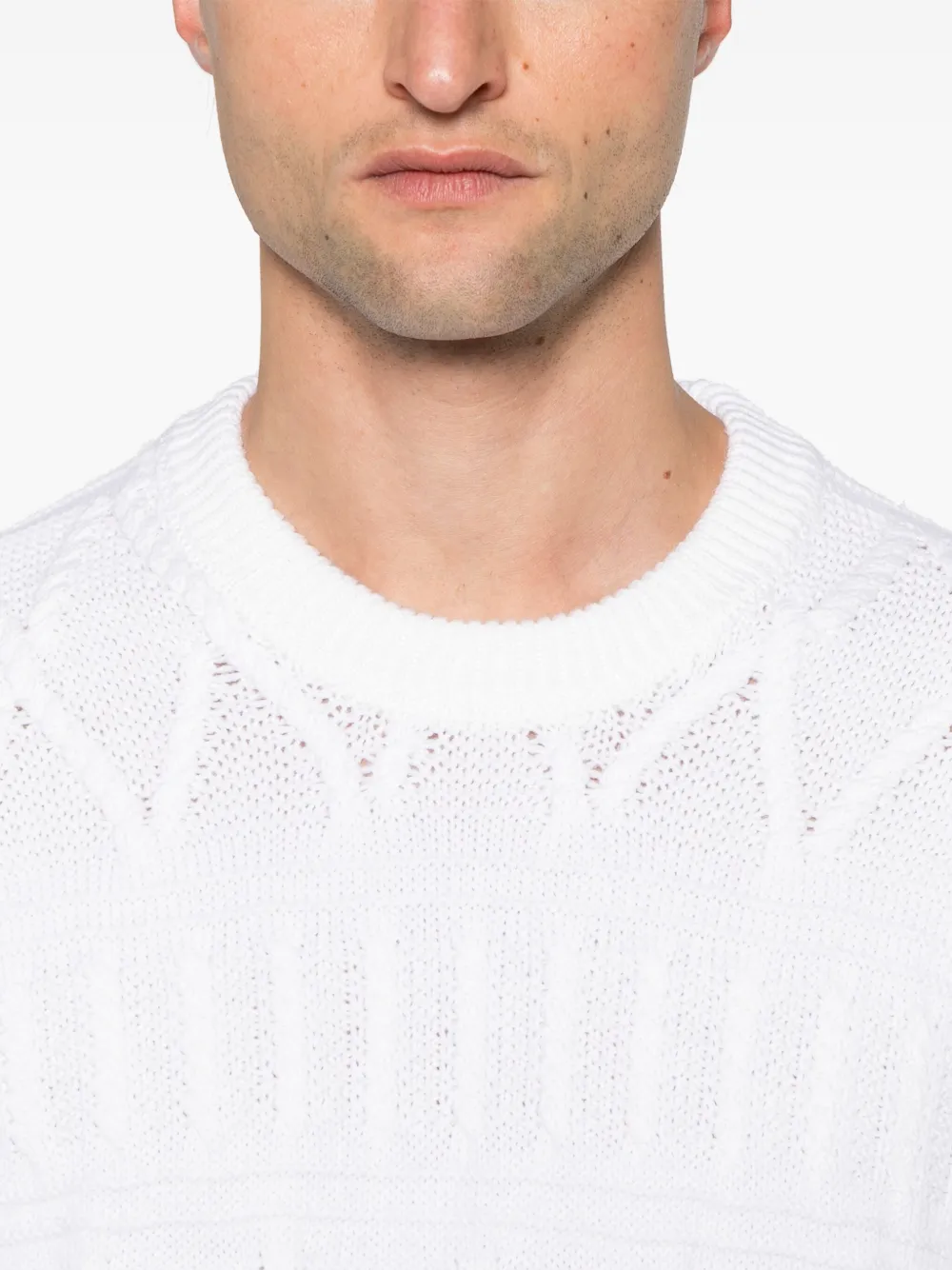 Zegna Kabelgebreide trui Wit