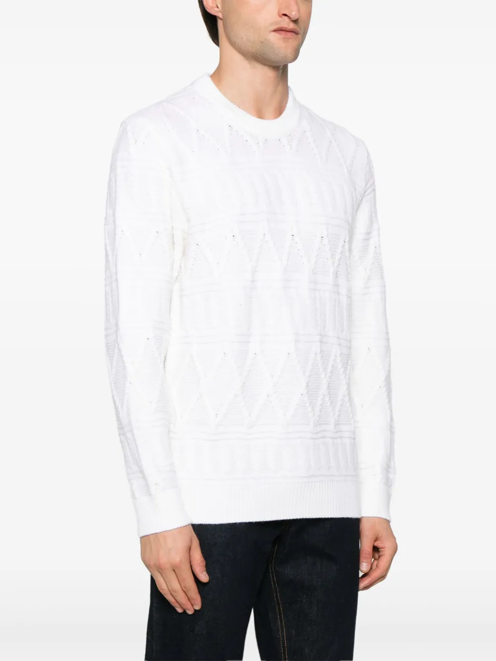 Zegna Kabelgebreide trui Wit