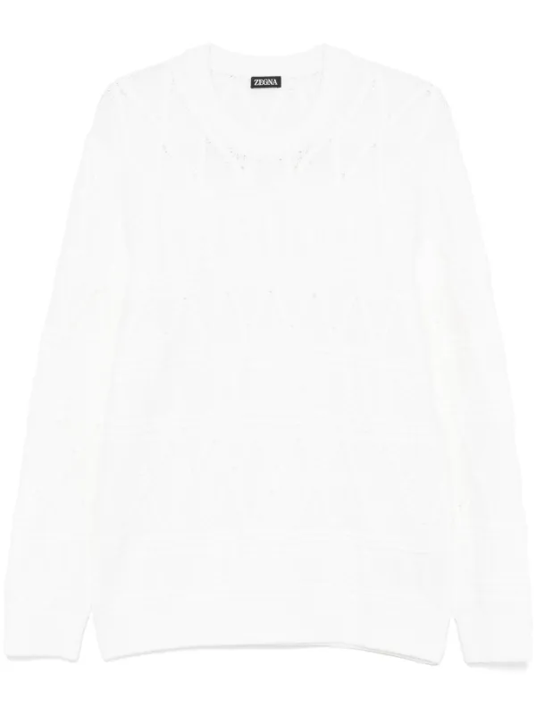 Zegna ケーブルニット セーター | ホワイト | FARFETCH JP