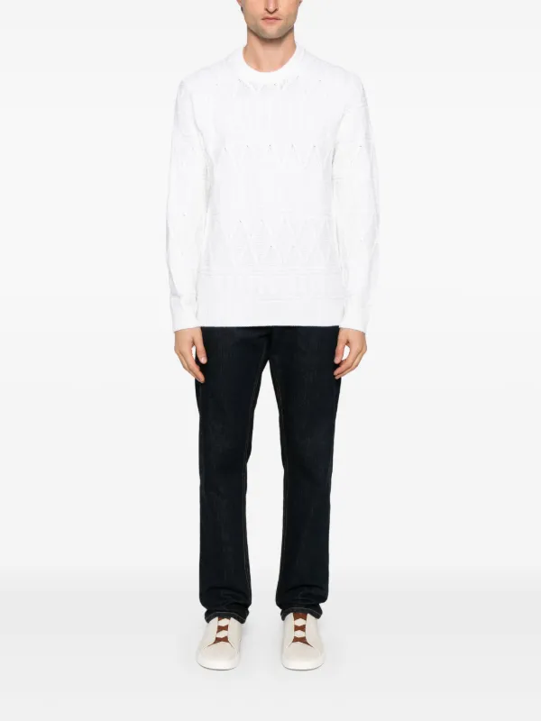 Zegna ケーブルニット セーター | ホワイト | FARFETCH JP