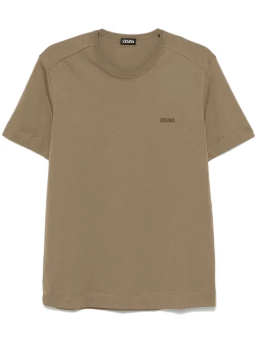 Zegna t-shirt à logo brodé - Vert - Zegna - Modalova