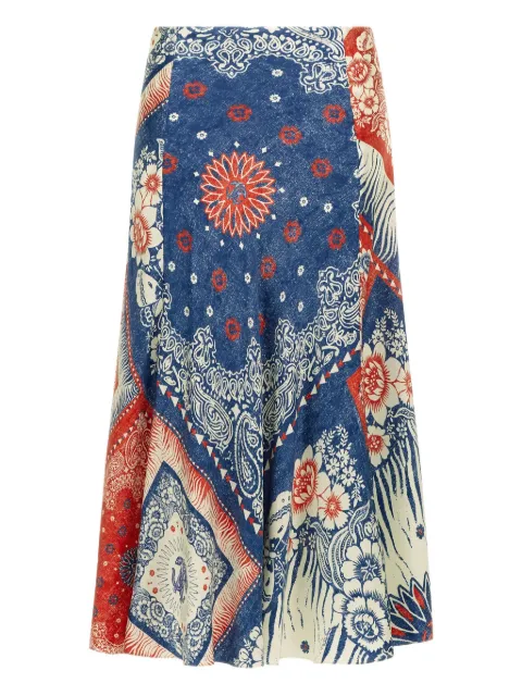 Roberto Cavalli bandana-print midi skirt