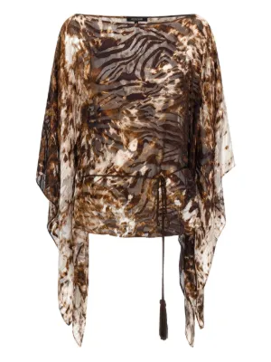 Roberto Cavalli Silk Kaftan Dress | Black | FARFETCH