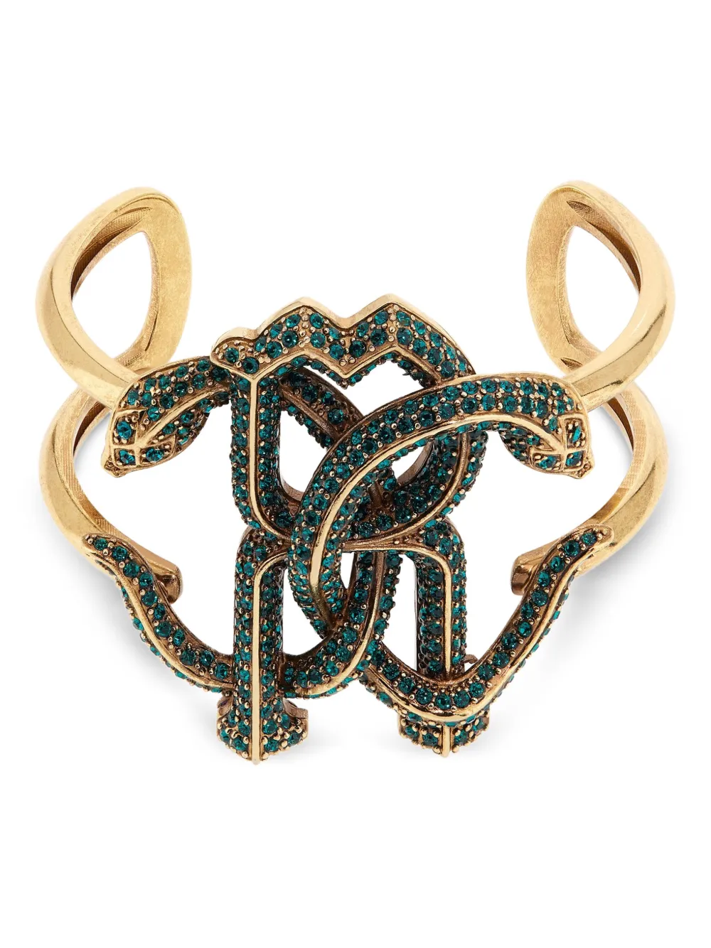 Roberto Cavalli Bracciale con placca logo - Oro