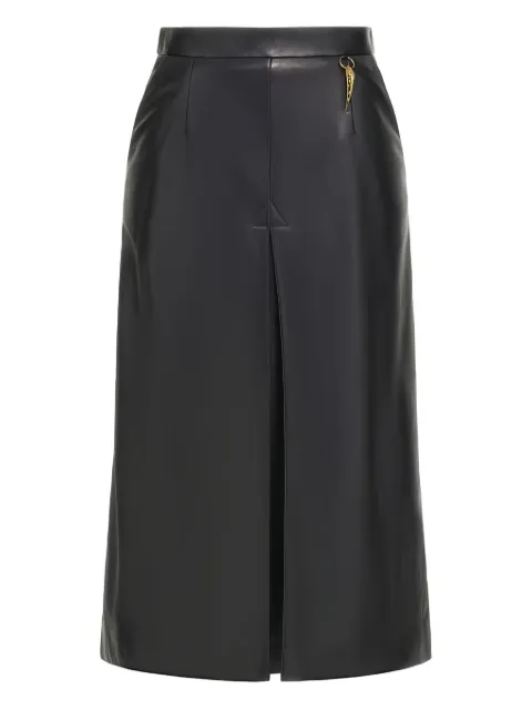 Roberto Cavalli leather pleat-front midi skirt