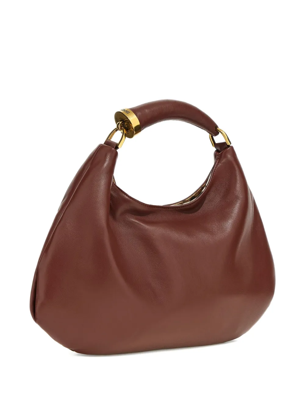 Roberto Cavalli Leather Top-handle Shoulder Bag In Brown