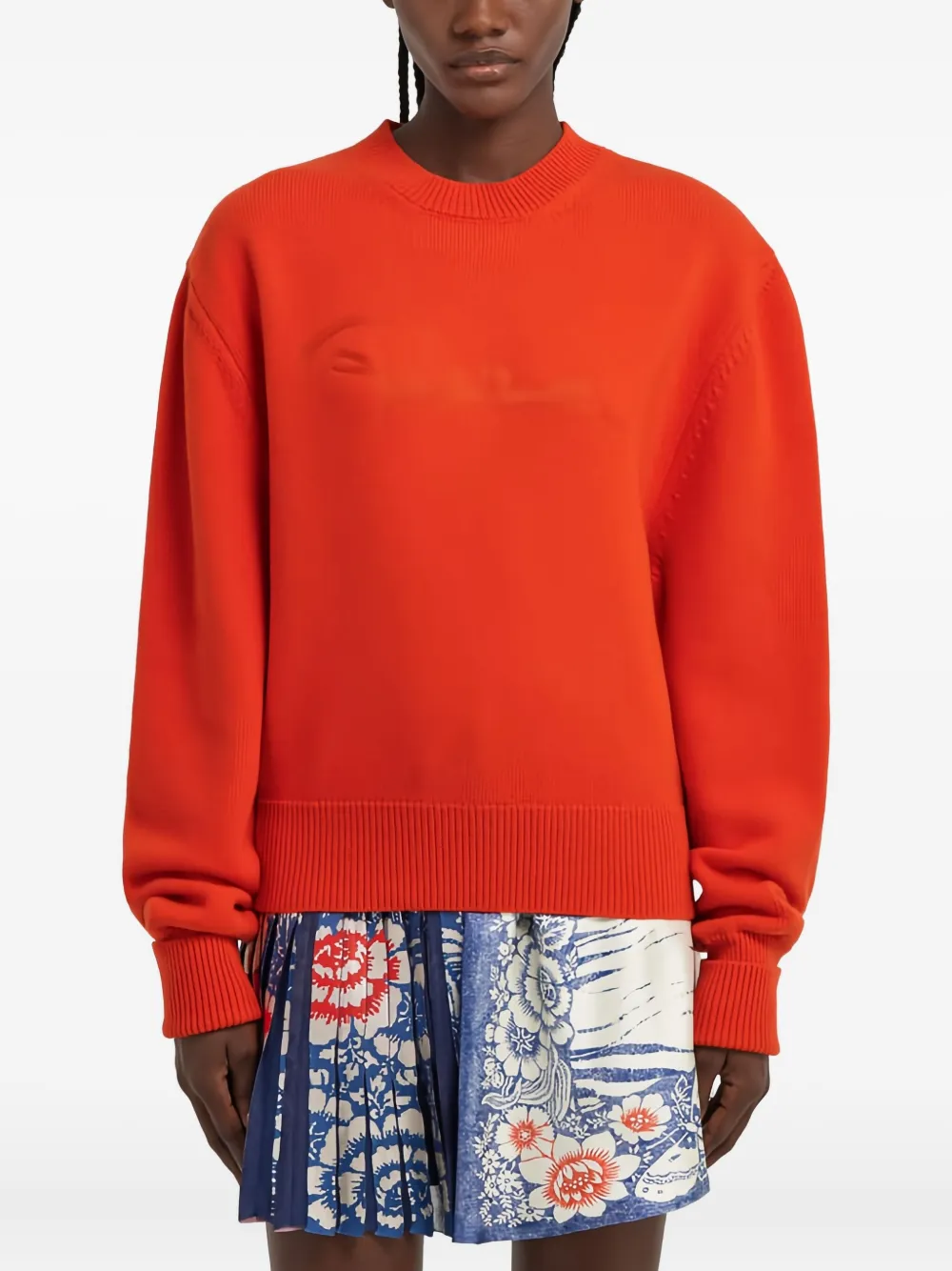 Roberto Cavalli Sweater met geborduurd logo Rood