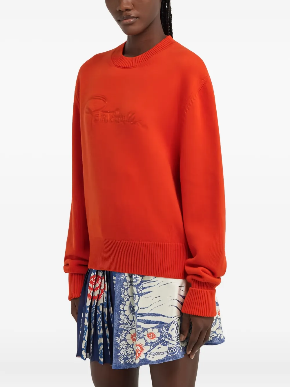 Roberto Cavalli Sweater met geborduurd logo Rood