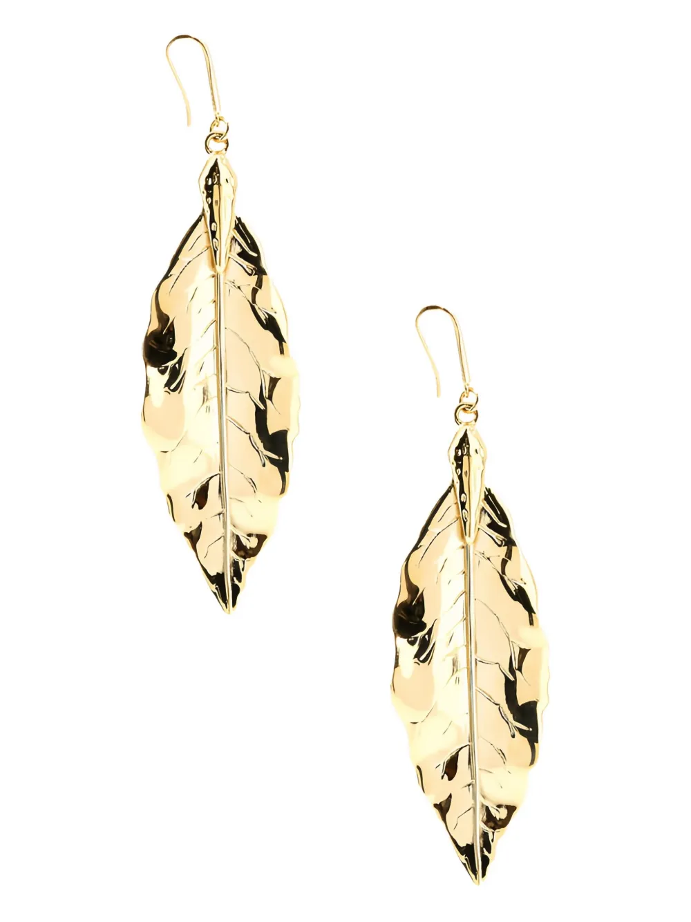 Roberto Cavalli Leaf-shaped Brass Earrings In Gold